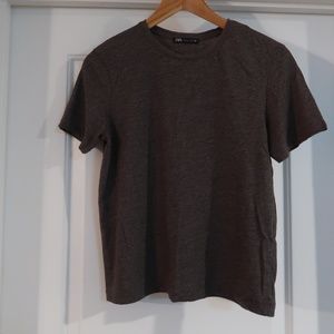 Basic Grey Crew Neck Short Sleeve T Shirt
